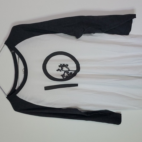 TENTREE medium grey and white long sleeve shirt - Picture 2 of 7